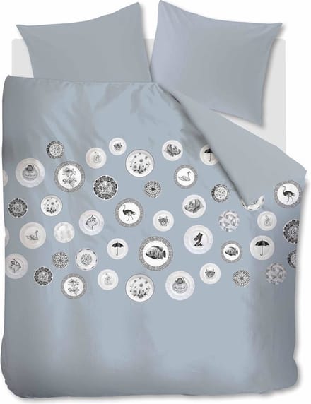 Ambiante Bjarne dekbedovertrek - Eenpersoons - 140x200/220 - Blauw Grijs