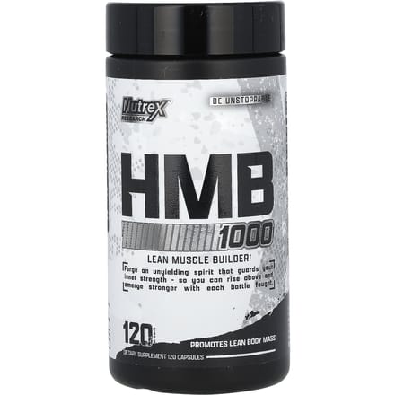 Nutrex - HMB 1000 - ß-Hydroxy ß-Methylbutyrate - Calcium HMB - 120 Capsules - 60 Servings - Spier & Kracht