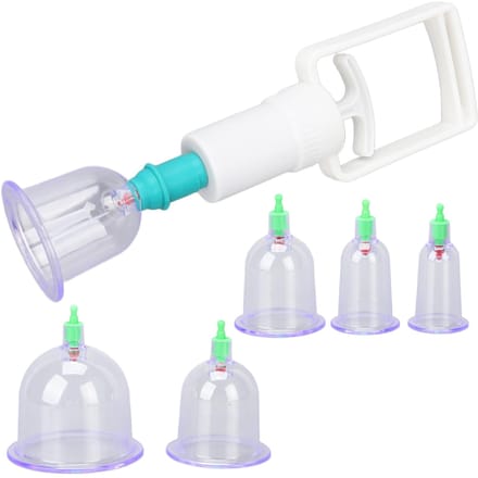 6 stuks Chinese Cupping Therapie Cup Set Acupunctuur Zuigmassage Vacuüm Cupping Blikken Kit white