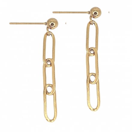 Oorbel-goud-RVS-schakel-Charme Bijoux