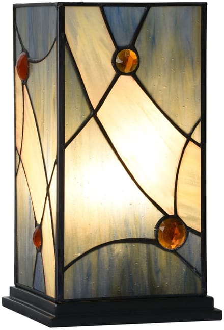Tiffany Tafellamp/Windlicht Sky Blue - Art Deco Trade