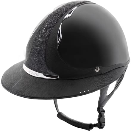 Polo glossy paardrijhelm met vizier Antarès Eclispe Premium