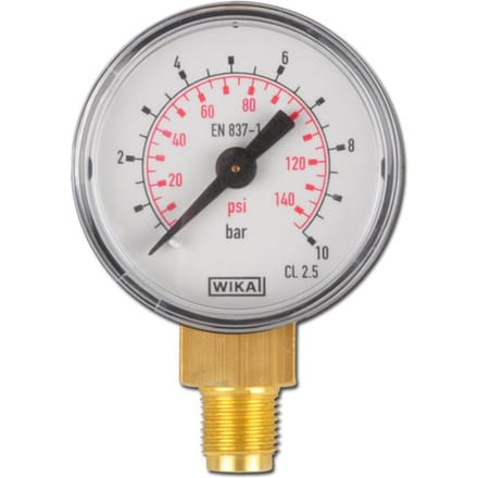 '-1..5 Bar Manometer Onderaansluiting Staal/Messing 63 mm Klasse 1.6