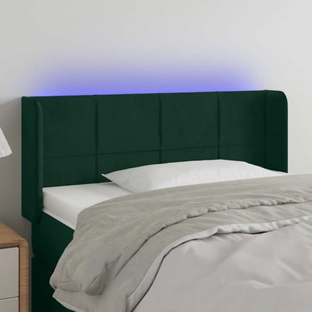 vidaXL - Hoofdbord - LED - 83x16x78/88 - cm - fluweel - donkergroen