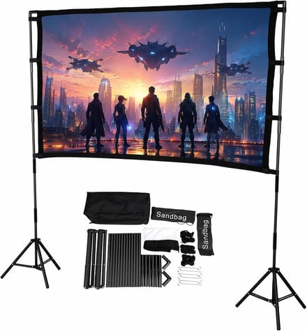 Projectiescherm Buiten - Film Scherm - Thuisbioscoop Creëren - Rimpelvrij Polyester - 84 Inch - Wit