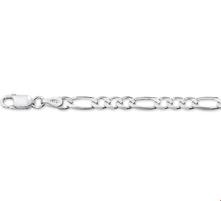 Zilveren Collier figaro 4 1001936 45 cm