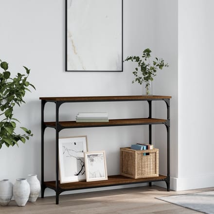 vidaXL - Wandtafel - 100x29x75 - cm - bewerkt - hout - bruin - eikenkleur