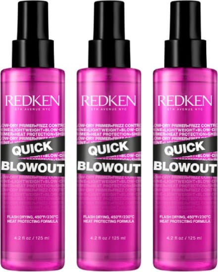 Redken - Quick Blowout Primer Spray - Heat Protection - Haarspray - 3 x 125 ml