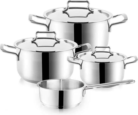 Kookpannenset Edelstaal ANETT 7 delig - Kookpottenset - Pannenset