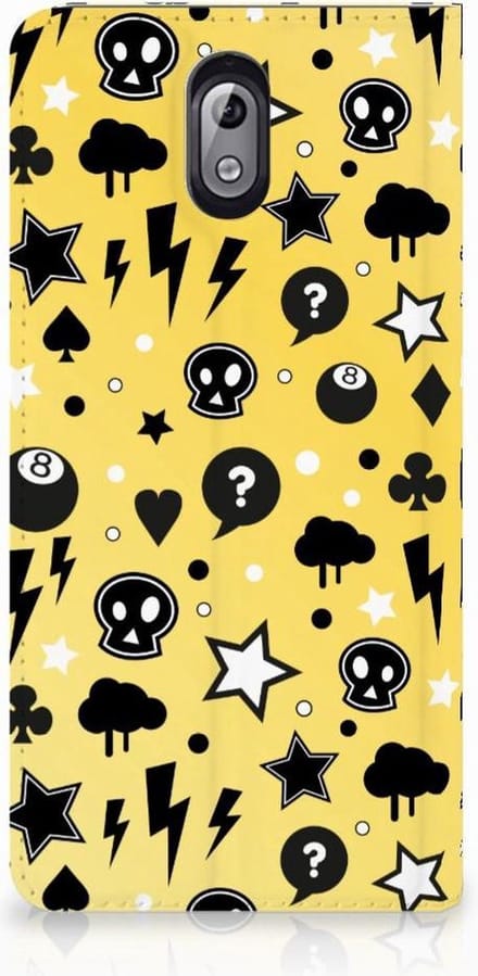 Standcase Hoesje voor Mobiel BookCase Nokia 3.1 (2018) Punk Geel