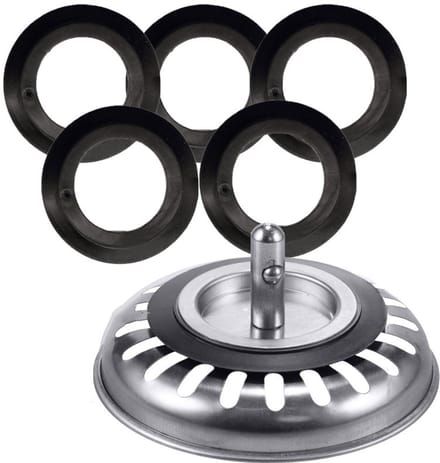 Zachte PVC-afdichtingen voor afvoerzeef, 5-pack