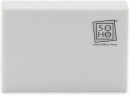 SOHO Gum - Rechthoek - 2,5x6cm - Extra zacht - Wit