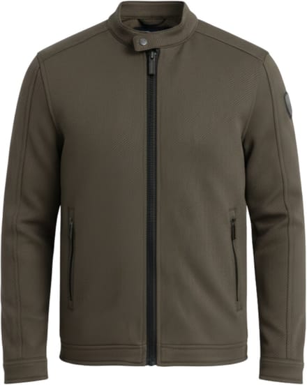 OMBRE Jas - Lange Mouw - Rits - Effen Donkere olijf XL