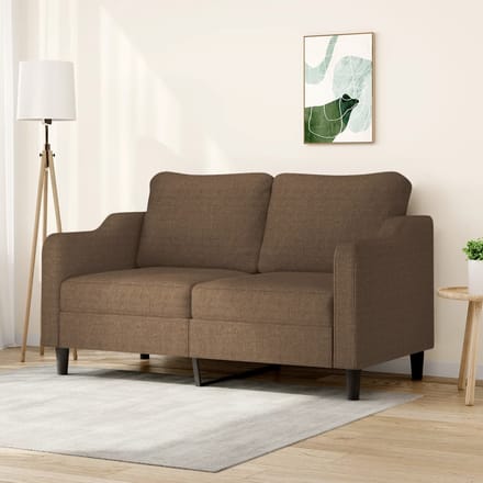 vidaXL - Tweezitsbank - 140 - cm - stof - bruin