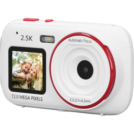Appareil photo numérique 72MP 2.5K Double écran Zoom numérique 16x Autofocus Anti-tremblement Lumière automatique blanc