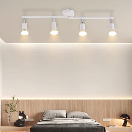 Glitzerlife Plafondspot Plafondlamp - 4xGU10 Draaibaar - LED 25W - Ø60cm - Modern Wit