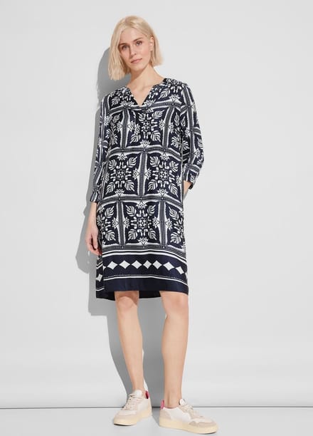 Printed Border Viscose Dress