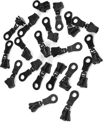 Ritstrekkers Vervangingsset - Ritskoppen Set - Kleding Repareren - Duurzame Legering - 20 Stuks - Zwart Wit