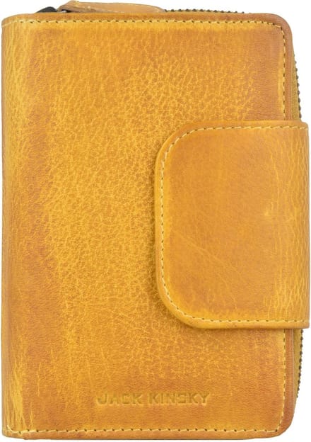 Jack Kinsky Nassau 511 Portemonnee Leer 10 cm - Dames - Staand formaat - gelb