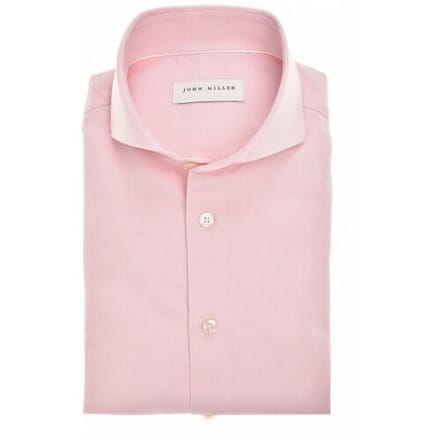 John Miller Overhemd Solid Color Oxford Cutaway Collar Licht Roze / male