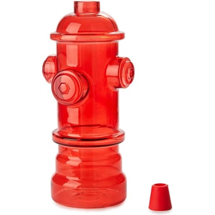 Bouteille en verre pour eau boissons hydrant rouge pour pompier drôle 1,2 l