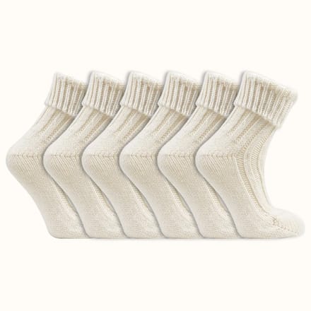 Wollen sokken | Omslag sokken | met Alpacawol | Kleur: Wit | 6 paar