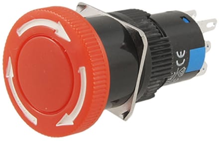 Noodstop Schakelaar - Drukknop Schakelaar - Machine Bediening - Zelfsluitend 2NO 2NC - 4.5 x 2.3 cm - Rood