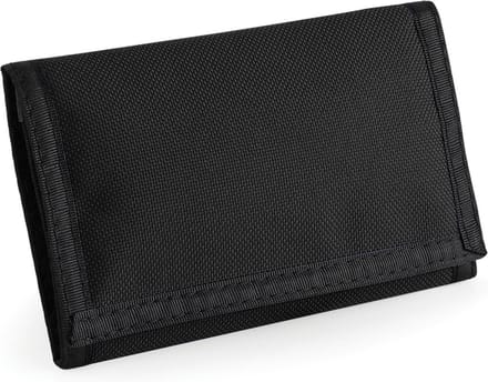 Compacte zwarte portemonnee/portefeuille - 13 x 8 cm - handig met klitteband sluiting