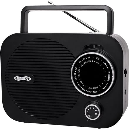 Draagbare AM/FM Radio Zwart met Aux-ingang en Telescopische Antenne