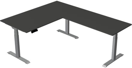 Elektrisch Zit-Sta Hoekbureau Move New Base 160x200 cm – Antraciet