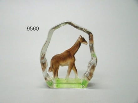 Glasblokje giraf – 8 x 7 x 2 cm – Decoratief glasobject