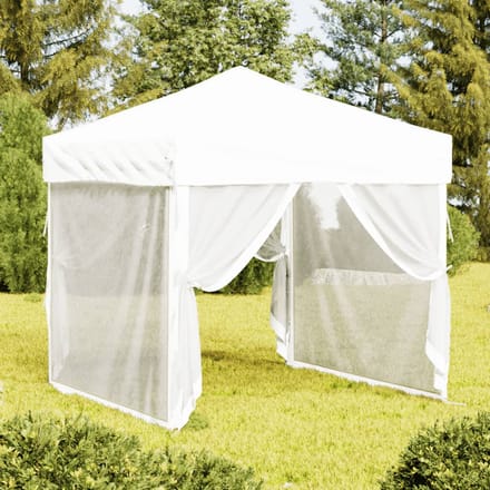 vidaXL - Partytent - inklapbaar - met - zijwanden - 2x2 - m - wit