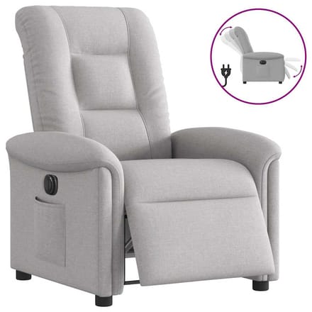 vidaXL - Fauteuil - elektrisch - verstelbaar - stof - wolk - grijs