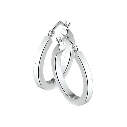 Glams oorringen vierkante buis - 30 mm - Zilver
