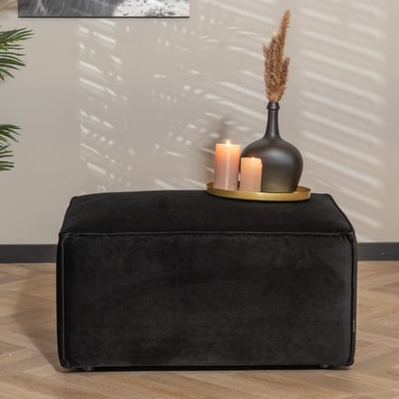 Bronx71® Hocker Memphis velvet zwart