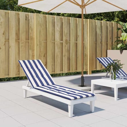 vidaXL - Terrasstoelkussen - gestreept - oxford - stof - blauw - en - wit