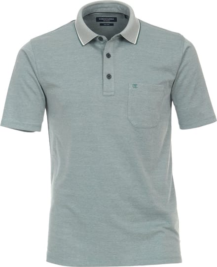 Casa Moda Polo Stretch Melange Lichtgroen - Maat 6XL - Heren