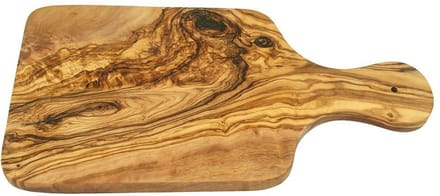 D.O.M. Ontbijt- en Snijplank met Handgreep van Olijfhout – 30 x 15 cm