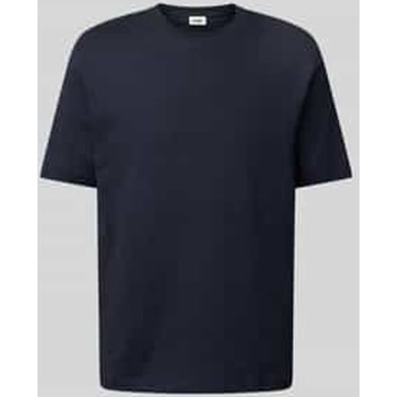 T-shirt met geribde ronde hals, model 'RAPHAEL'