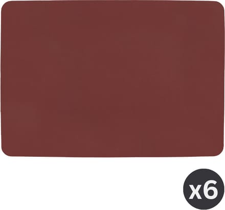 ZICZAC - Placemat TOGO - SET/6 - Dubbelzijdig - Kunstleer - 33x45 cm, rood