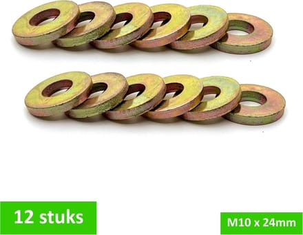 TQ4U zware sluitring - opvulring - M10 x 24 mm - dikte 4 mm - gebichromatiseerd - 12 STUKS