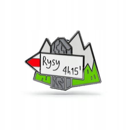 Pinets Polskie Góry - Broche - Rysy Motief - Metaal - Hard Emaille