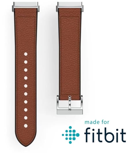 Hama Polsband Voor Fitbit Versa 3/Sense Horlogebandje Van Leer En Silic. Bruin