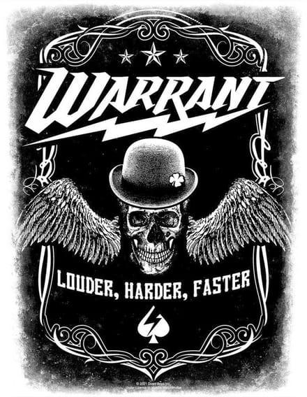 Warrant - Louder Harder Faster Rugpatch - Zwart