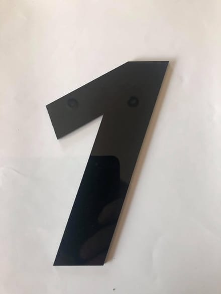 Huisnummer 1 plexiglas/acryl zwart