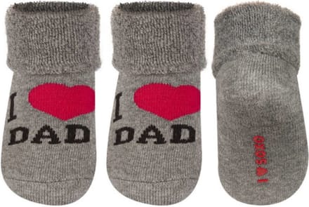 Babysokken - I love dad - Grijs - Maat 16-18