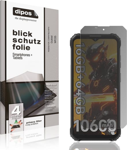 dipos – Matte Privacy Screenprotector geschikt voor Oukitel WP23S | Anti-Spy Beschermfolie