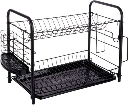 Afdruiprek Zwart 2-Niveaus 51,5x24,5x33 cm - Afwasrek