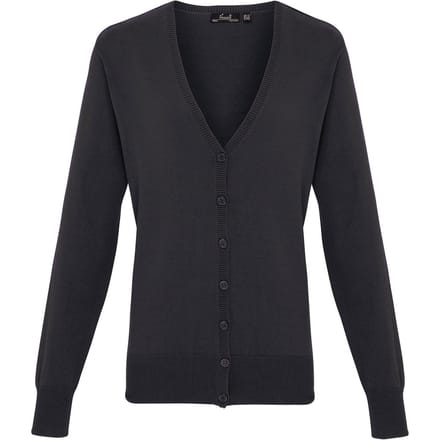 Premier Dames/Dames Katoen Acryl V Hals Vest (Houtskool)