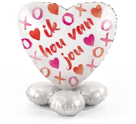 Ik hou van jou - XOXO - Ballonnen set met standaard - Everloon